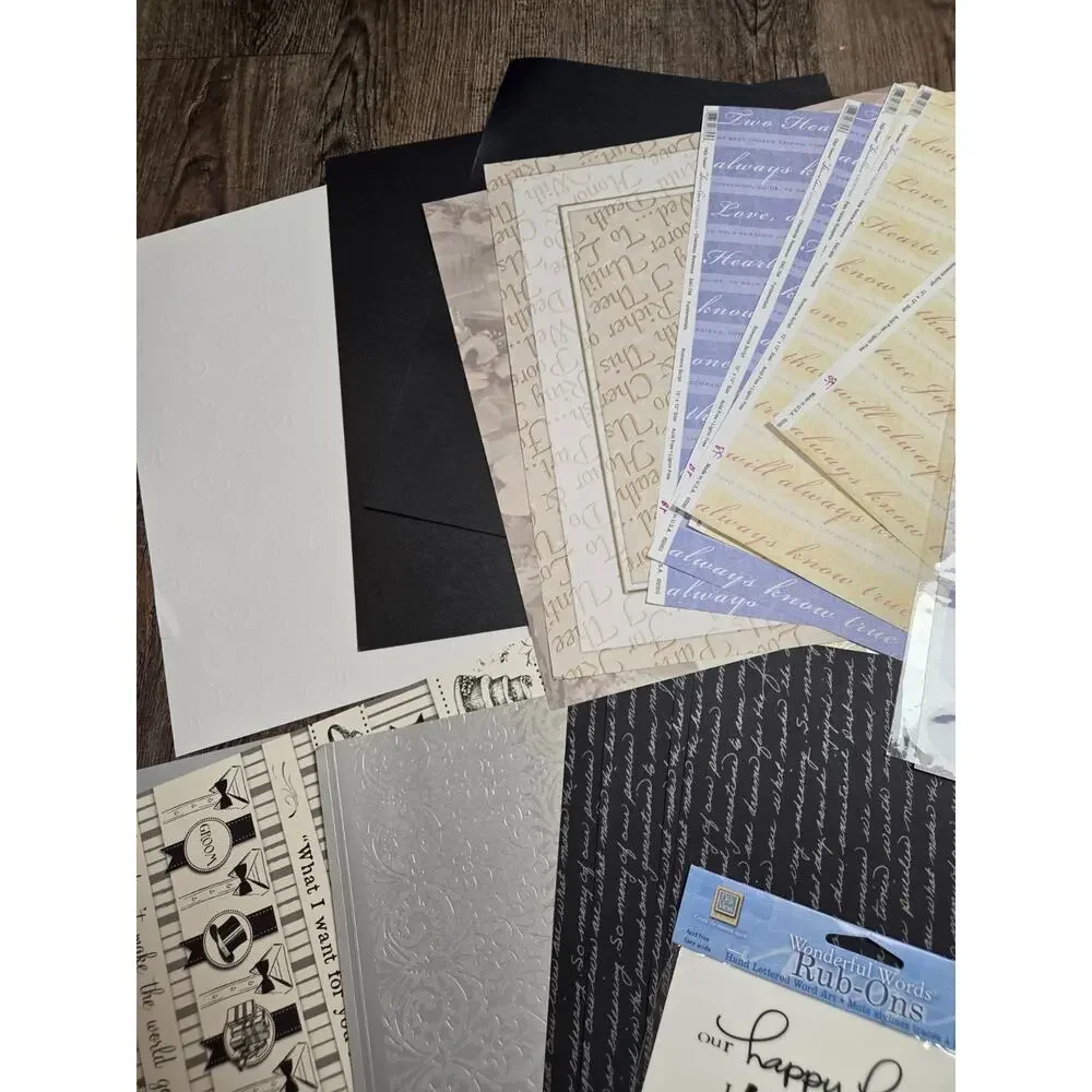 Deja Vu Scrapbook Pages Wedding Anniversary Papers Cardstock Stickers Kit Set